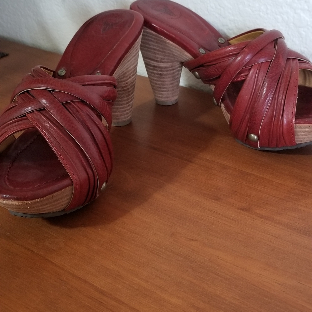 Leather Frye slip ons.